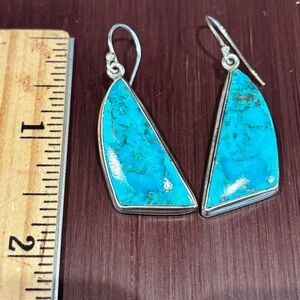 Gorgeous Kingman Turquoise Dangle Earrings